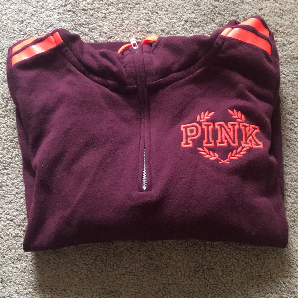 PINK 1/4 zip hoodie